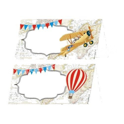 Travel Baby Shower Food Labels / Buffet Table Cards