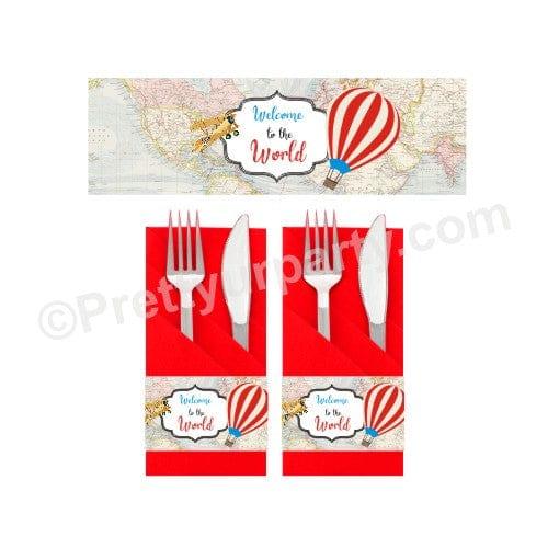 Travel Baby Shower Napkin Rings BABY SHOWER Pretty UR Party Without Name