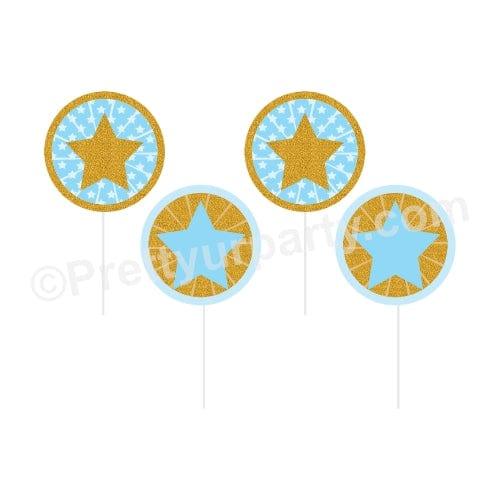 Twinkle Twinkle Little Star Boy Handcrafted Cupcake Toppers THEME PARTIES Pretty UR Party