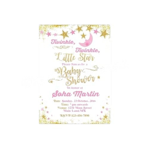 Twinkle Girl Baby Shower E-Invitations