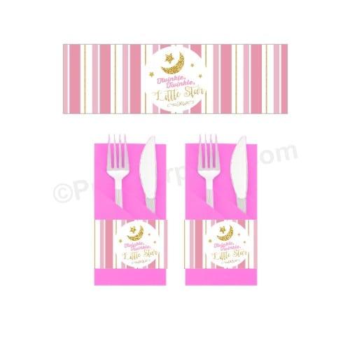 Twinkle Girl Baby Shower Napkin Rings BABY SHOWER Pretty UR Party Default Title