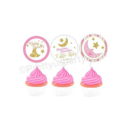 Twinkle Girl Baby Shower Cupcake Toppers BABY SHOWER Pretty UR Party Default Title