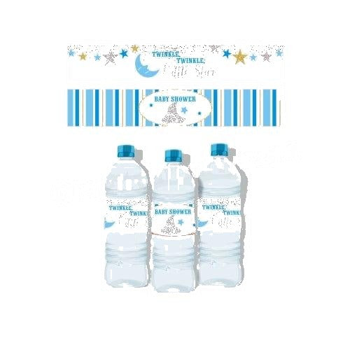 Twinkle Boy Baby Shower Bottle Labels