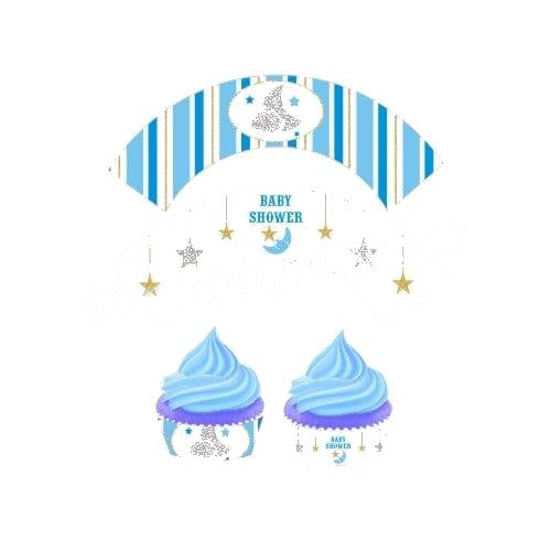 Twinkle Boy Baby Shower Cupcake Wrappers