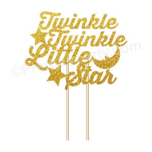 Twinkle Twinkle Little Star Theme Cake Topper THEME PARTIES Pretty UR Party Card Stock Glitter Paper