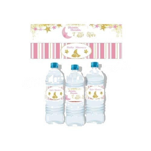 Twinkle Girl Baby Shower Bottle Labels