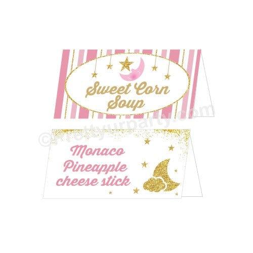 Twinkle Girl Baby Shower Food Labels / Buffet Table Cards BABY SHOWER Pretty UR Party