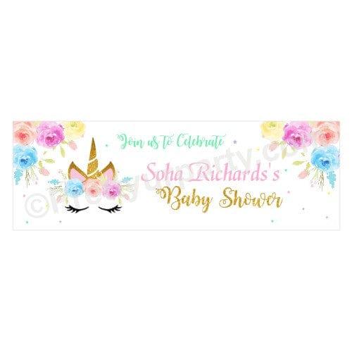 Personalized Unicorn Baby Shower Banner 30in BABY SHOWER Pretty UR Party Default Title