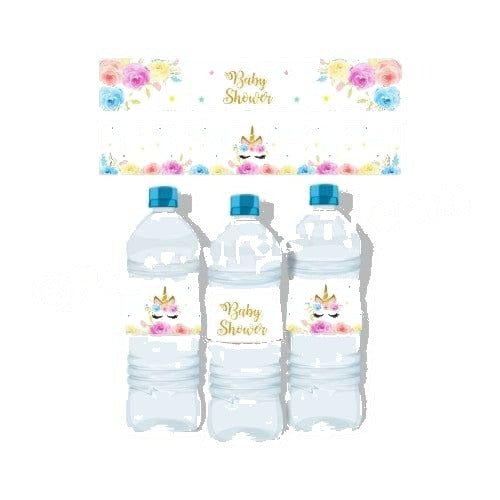 Unicorn Baby Shower Bottle Labels
