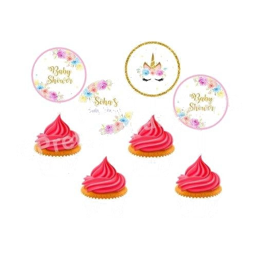 Unicorn Baby Shower Cupcake Toppers — image 2