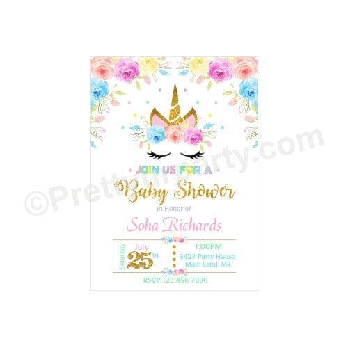 Unicorn Baby Shower Invitations BABY SHOWER Pretty UR Party Default Title