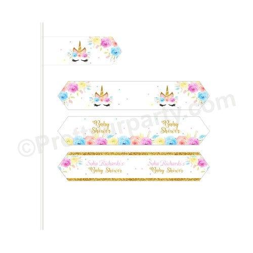 Unicorn Baby Shower Straws BABY SHOWER Pretty UR Party