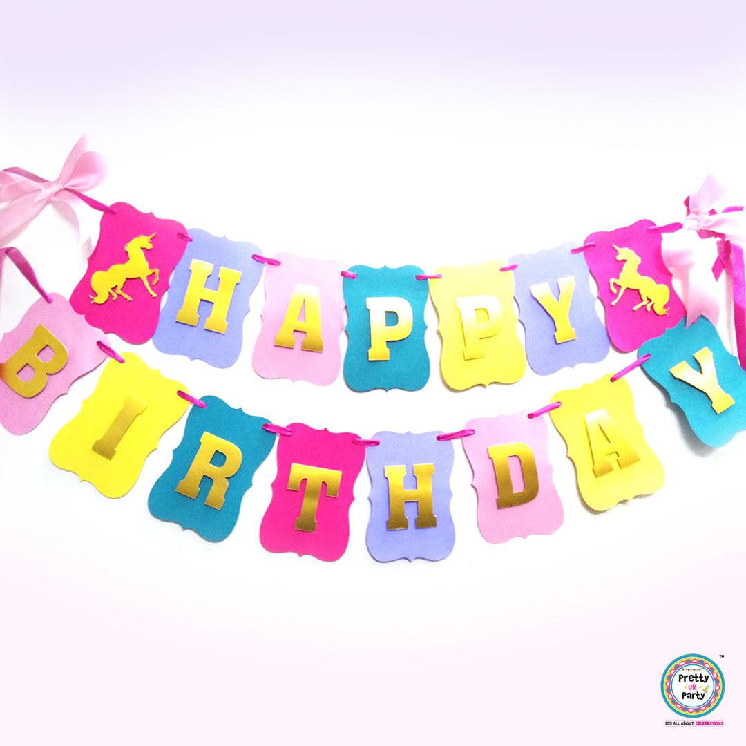 Handcrafted Unicorn Bunting THEME PARTIES Pretty UR Party