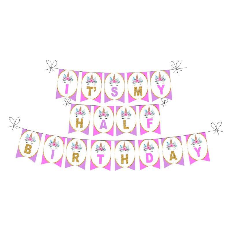 Unicorn Half Birthday Decorations for Girl ALL PARTY SUPPLIES Pretty UR Party