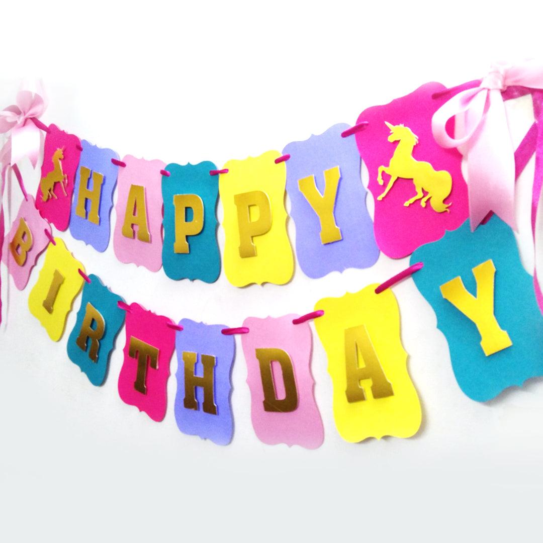 Handcrafted Unicorn Bunting THEME PARTIES Pretty UR Party