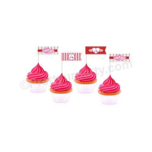 Hearts and Stripes Valentines Day Theme Picks ALL PARTY SUPPLIES Pretty UR Party Default Title