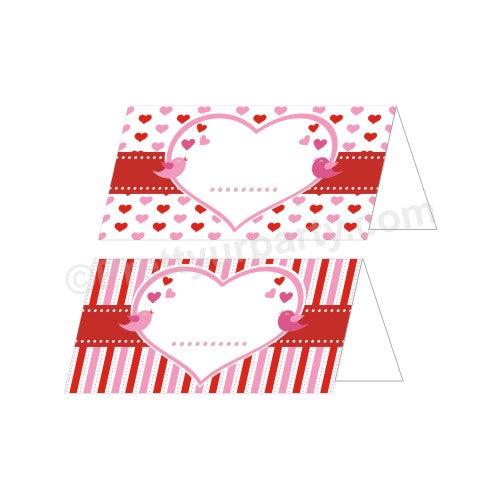 Hearts and Stripes Valentines Day Theme Food Labels / Buffet Table Cards ALL PARTY SUPPLIES Pretty UR Party Default Title