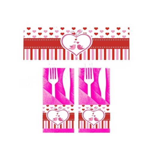 Hearts and Stripes Valentines Day Theme Napkin Rings