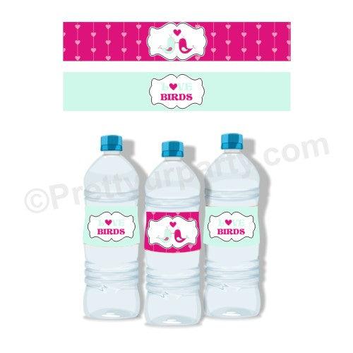 Love Birds Valentines Theme Water Bottle Labels ALL PARTY SUPPLIES Pretty UR Party Default Title