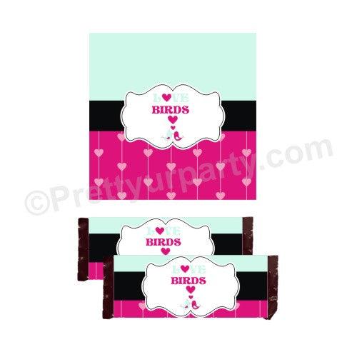 Love Birds Valentines Theme Chocolate Wrappers ALL PARTY SUPPLIES Pretty UR Party