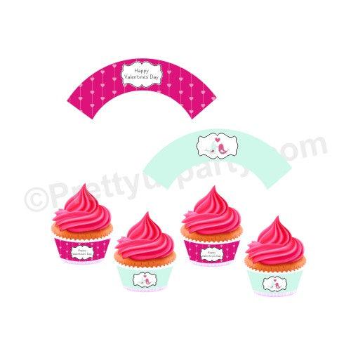Love Birds Valentines Theme Cupcake Wrappers ALL PARTY SUPPLIES Pretty UR Party Default Title