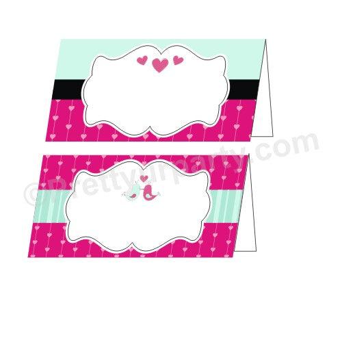 Love Birds Valentines Theme Food Labels / Buffet Table Cards ALL PARTY SUPPLIES Pretty UR Party Default Title