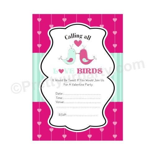 Love Birds Valentines Theme Invitations ALL PARTY SUPPLIES Pretty UR Party Default Title