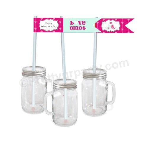 Love Birds Valentines Theme Drink Straws ALL PARTY SUPPLIES Pretty UR Party