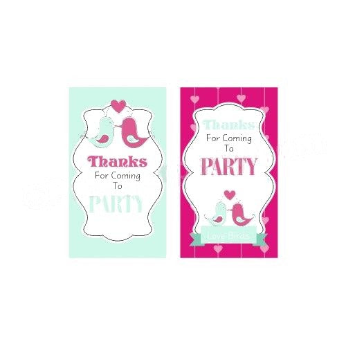 Love Birds Valentines Theme Thank you Tags