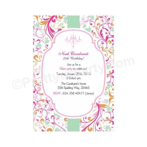 Vintage Glam Theme E-Invitations THEME PARTIES Pretty UR Party