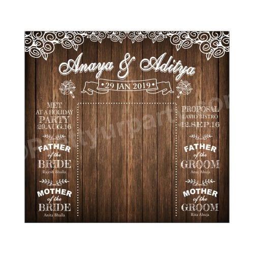 Wedding Backdrop 02 PERSONALISED Pretty UR Party Default Title
