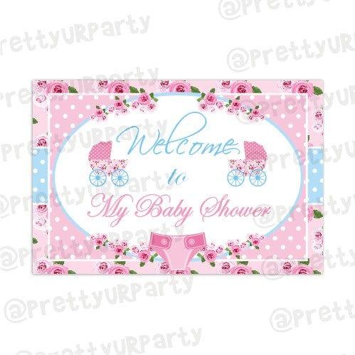 Shabby Chic Entrance Banner / Door Sign BABY SHOWER Pretty UR Party Default Title