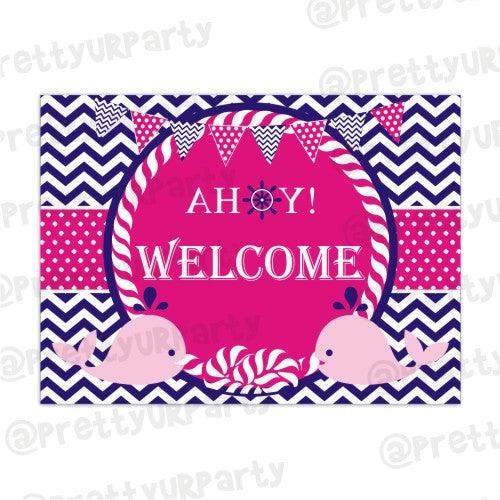 Girly Nautical Entrance Banner / Door Sign THEME PARTIES Pretty UR Party Default Title