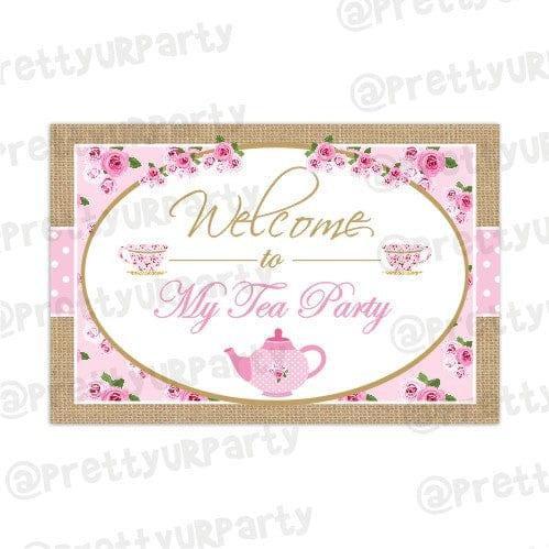 Tea Party Entrance Banner / Door Sign THEME PARTIES Pretty UR Party Default Title