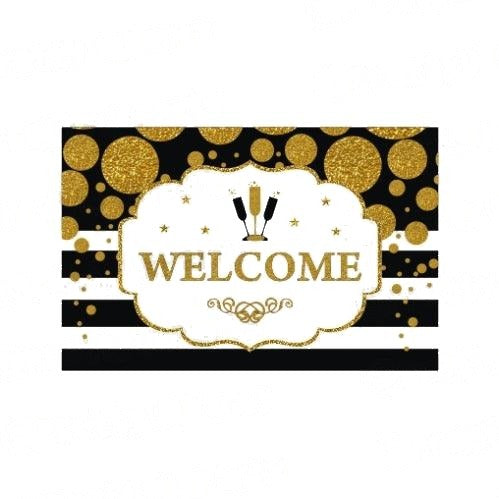Gold and Black New Year Entrance Banner / Door Sign