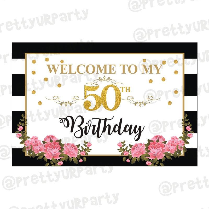 50th Birthday Theme Entrance Banner / Door Sign THEME PARTIES Pretty UR Party Default Title
