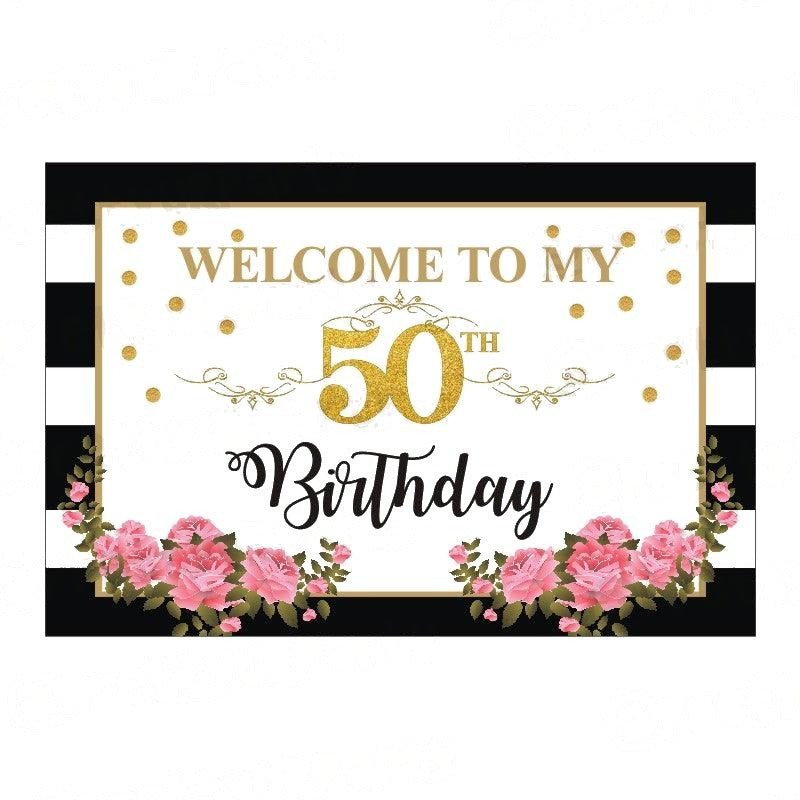 50th Birthday Theme Entrance Banner / Door Sign