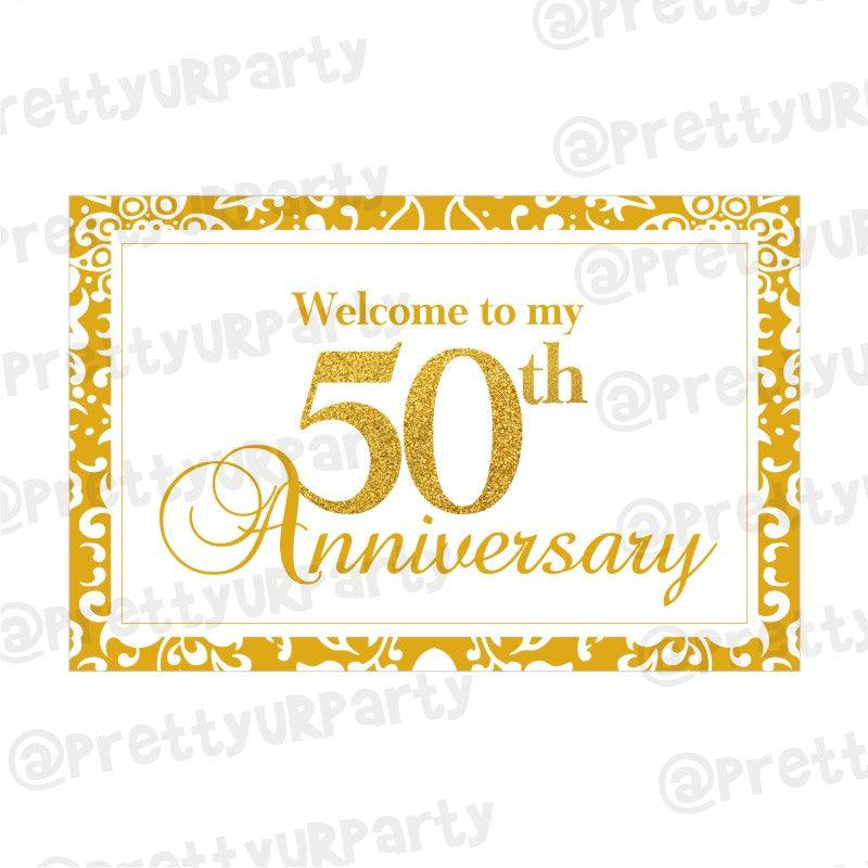 50th Anniversary Theme Entrance Banner / Door Sign ALL PARTY SUPPLIES Pretty UR Party Default Title