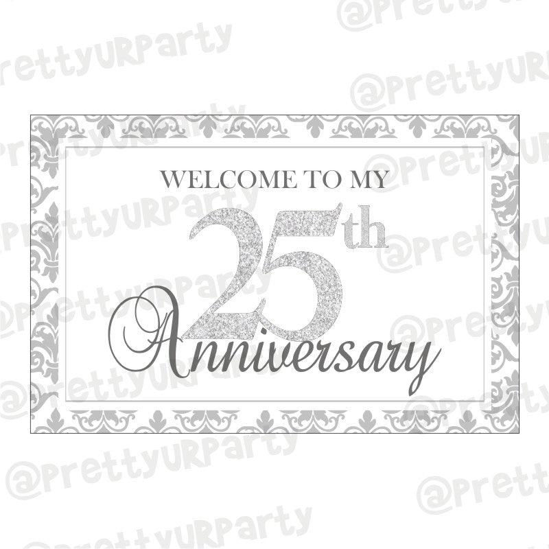 25th Anniversary Theme Entrance Banner / Door Sign ALL PARTY SUPPLIES Pretty UR Party Default Title