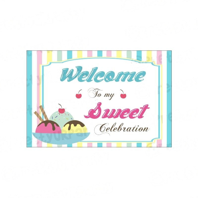 Ice Cream Theme Entrance Banner / Door Sign