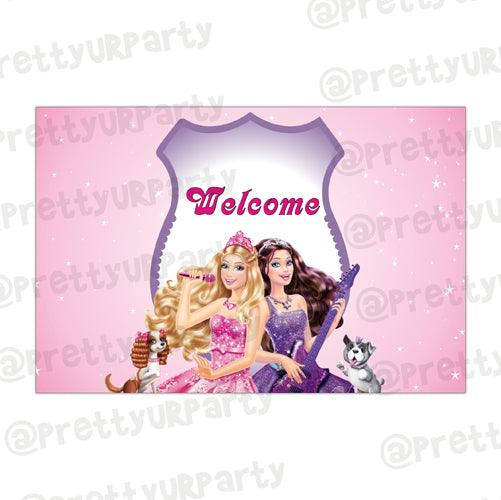 Barbie Rockstar Entrance Banner / Door Sign THEME PARTIES Pretty UR Party Default Title
