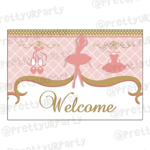 Pink and Gold Ballet Entrance Banner / Door Sign THEME PARTIES Pretty UR Party Default Title