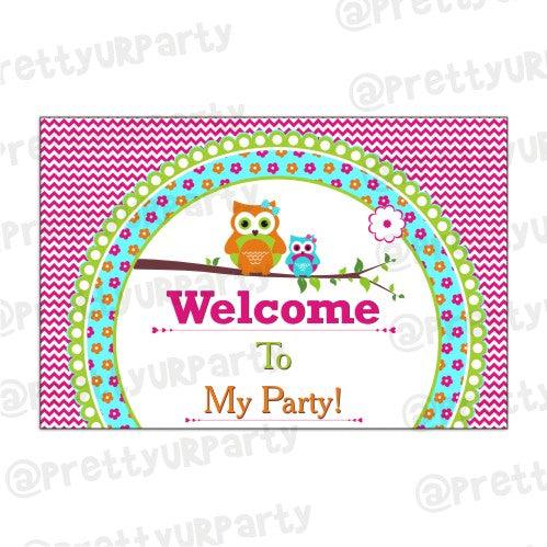 Girly Owl Entrance Banner / Door Sign THEME PARTIES Pretty UR Party Default Title