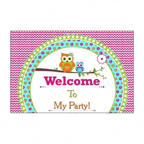 Girly Owl Entrance Banner / Door Sign