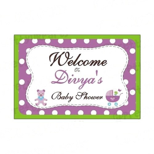 Purple and Green Entrance Banner / Door Sign