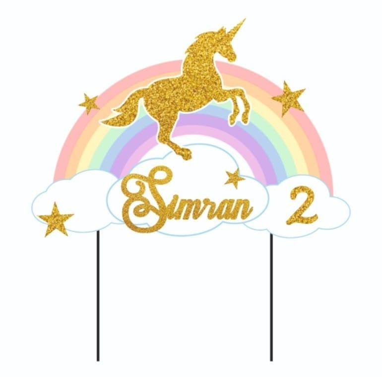 Unicorn Cake Topper HANDCRAFTED Pretty UR Party