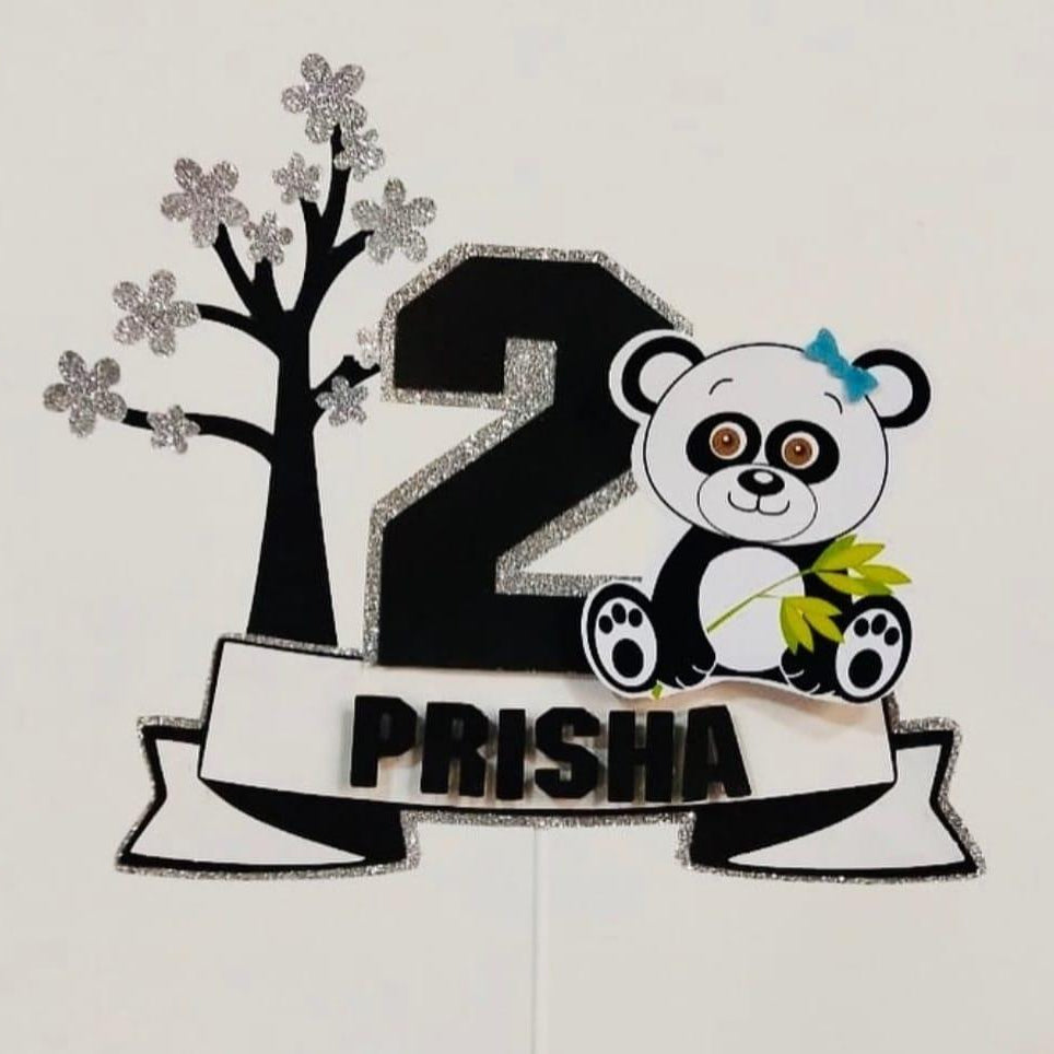 Personalized Panda Cake Topper HANDCRAFTED Pretty UR Party