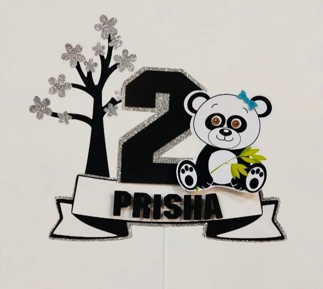Personalized Panda Cake Topper HANDCRAFTED Pretty UR Party