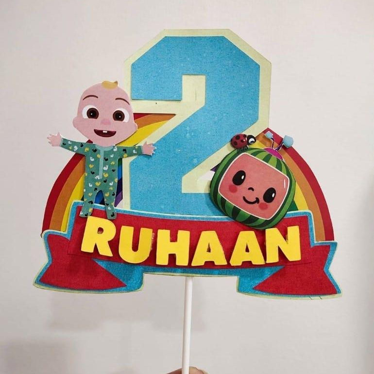 Personalized Coco Melon Cake Topper HANDCRAFTED Pretty UR Party