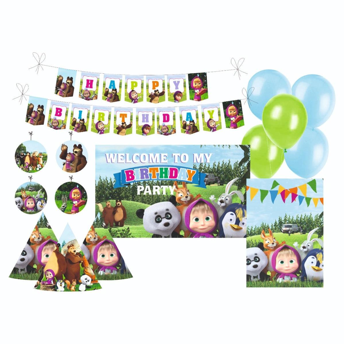 Masha and The Bear Party Decorations Package - 70 pieces BIRTHDAYS Pretty UR Party Default Title